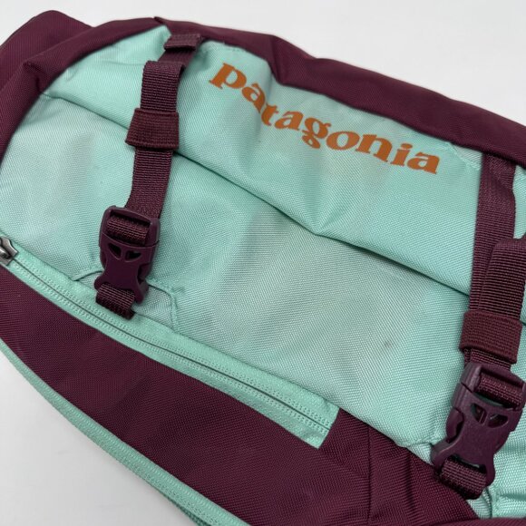 Patagonia Atom 8L Sling Bag Backpack Purple Plum and Seafoam Blue VGUC Hiking - Picture 2 of 6